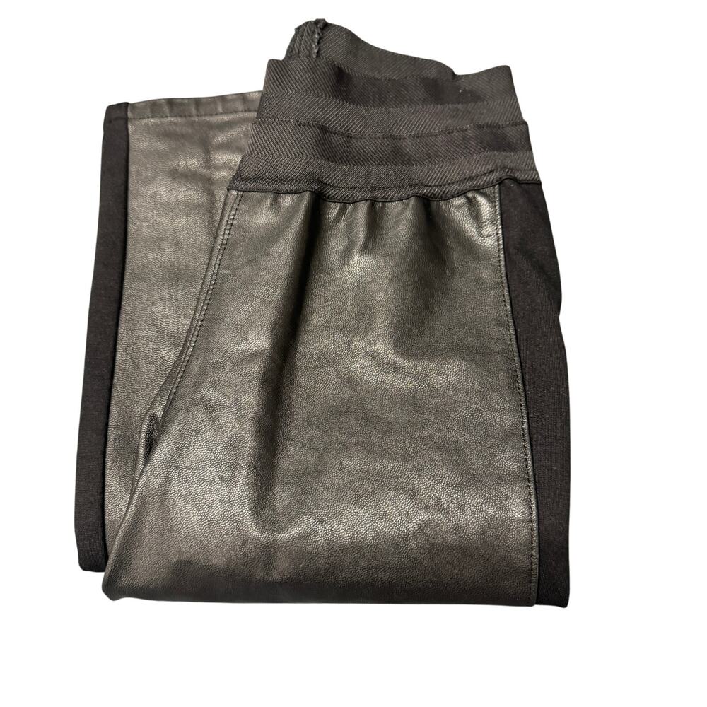 Paige Paloma Leggings Womens XS Black Leather Panel Pull On Pants 30" Inseam